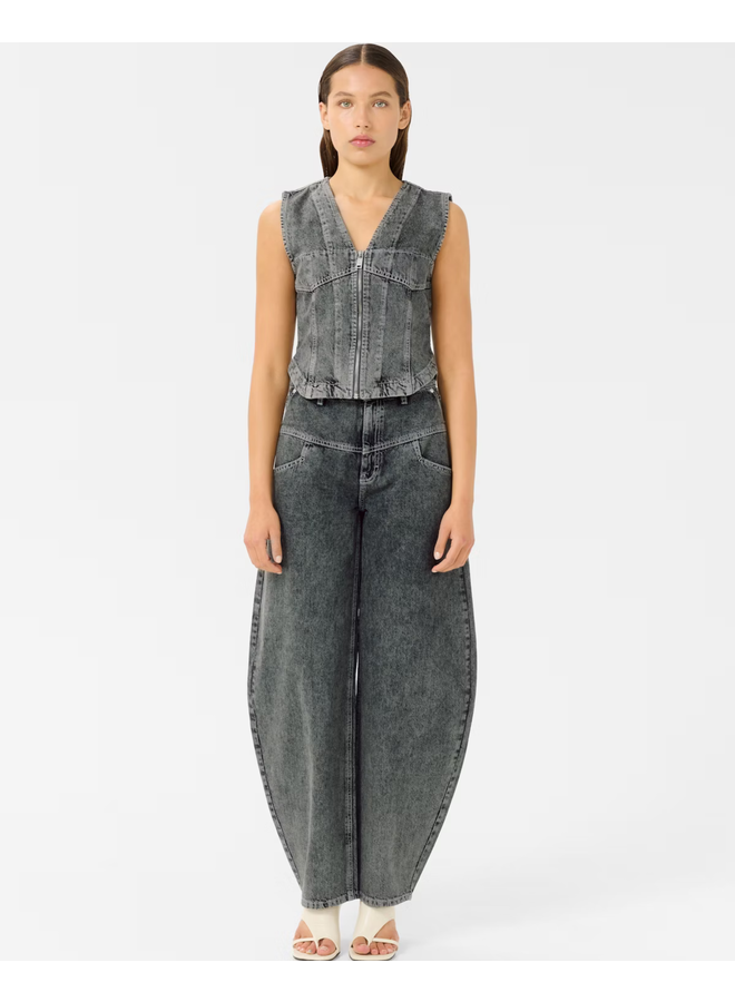 Gestuz Josie HW Barrel Jeans Greige Denim