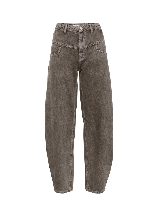 Gestuz Josie HW Barrel Jeans Greige Denim