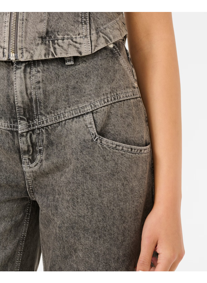 Gestuz Josie HW Barrel Jeans Greige Denim