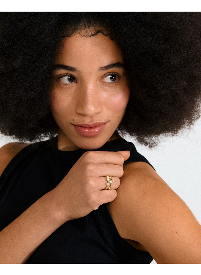 Pilgrim HADLEY rings, 2-in-1 set, gold-plated