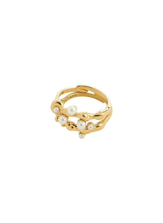 Pilgrim HADLEY rings, 2-in-1 set, gold-plated