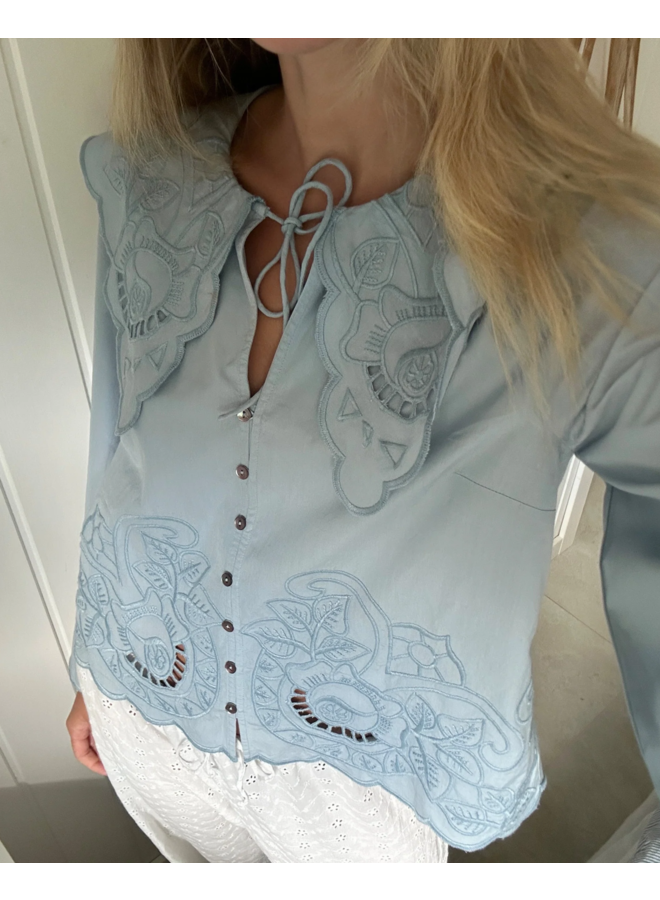 Sissel Edelbo Cameron Top Soft Blue Organic Cotton