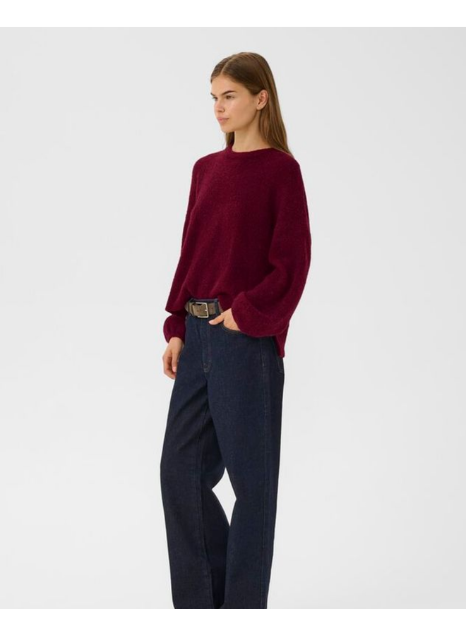 Gestuz Alpha Slit Pullover Blood Red Melange