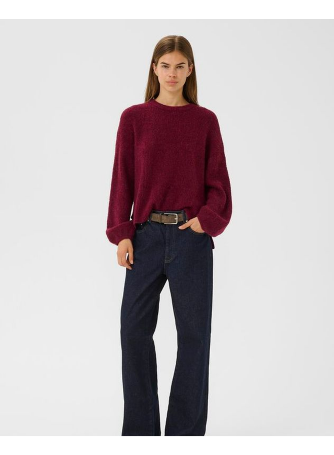 Gestuz Alpha Slit Pullover Blood Red Melange