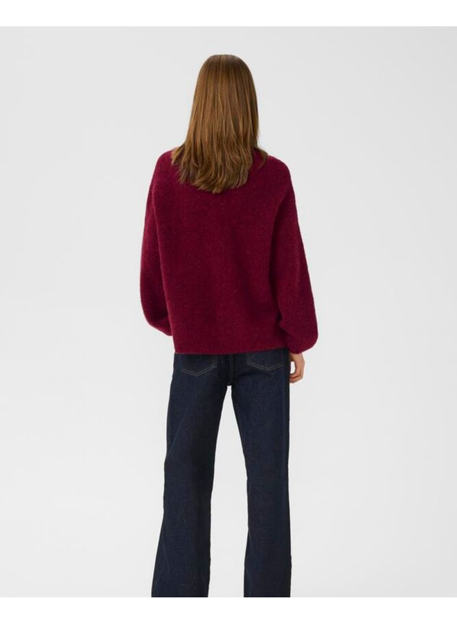 Gestuz Alpha Slit Pullover Blood Red Melange