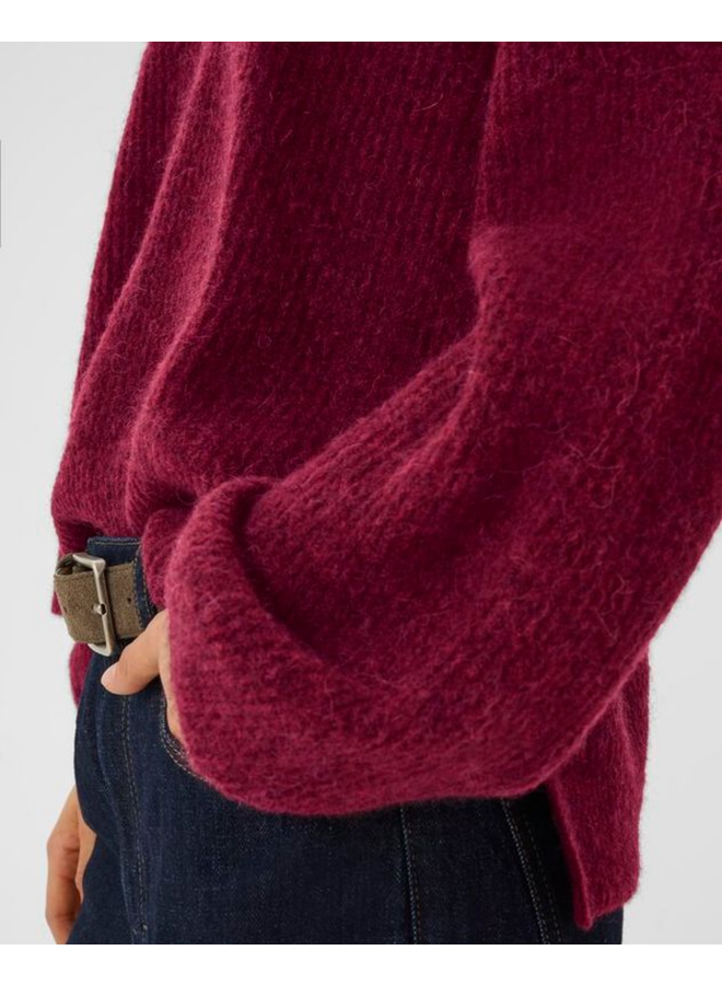 Gestuz Alpha Slit Pullover Blood Red Melange