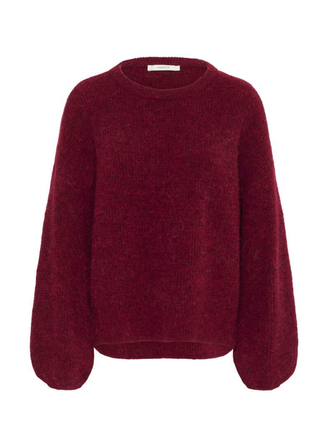 Gestuz Alpha Slit Pullover Blood Red Melange