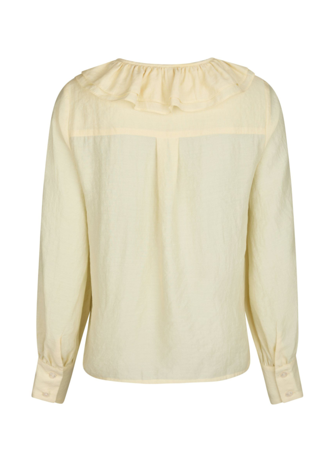 Neo Noir Katarina Crepe Ruffle Blouse Light Yellow