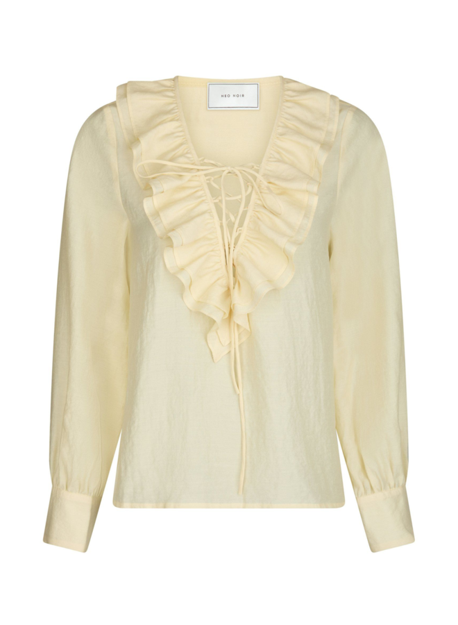 Neo Noir Katarina Crepe Ruffle Blouse Light Yellow