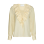 Neo Noir Katarina Crepe Ruffle Blouse Light Yellow