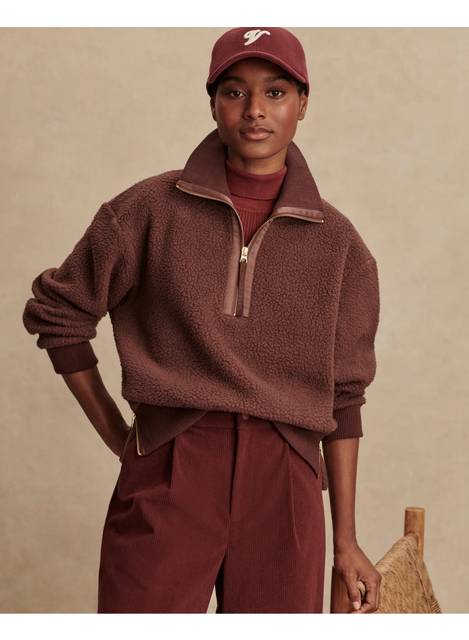 Varley Roselle Half Zip Fleece Deep Mahogany
