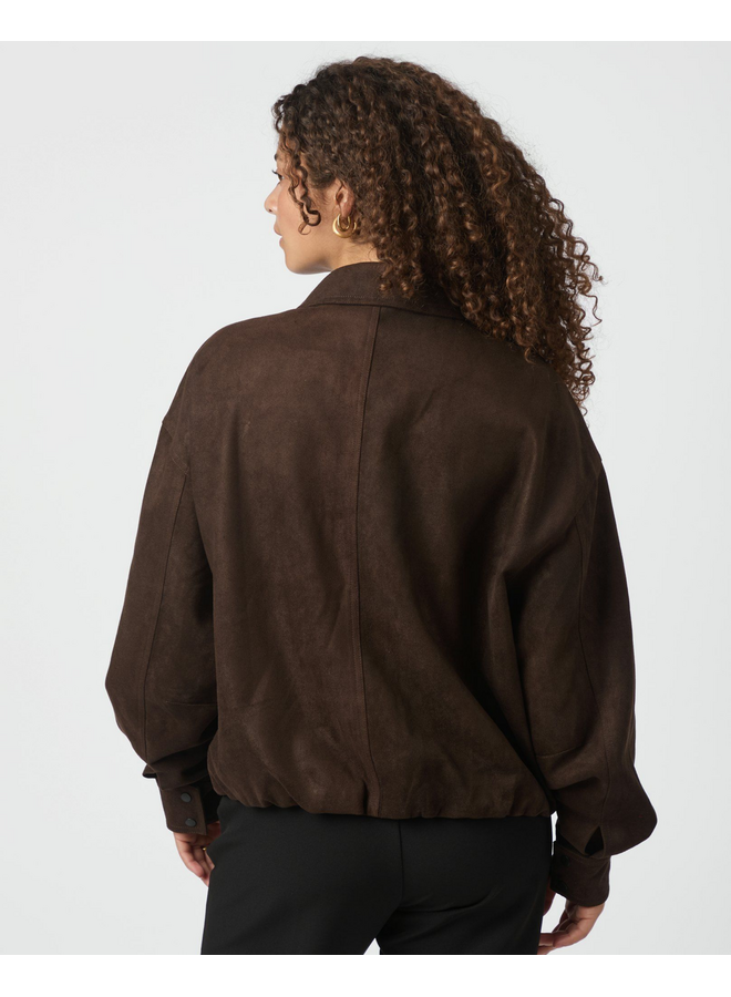 Neo Noir Rubby Faux Suede Jacket Dark Brown