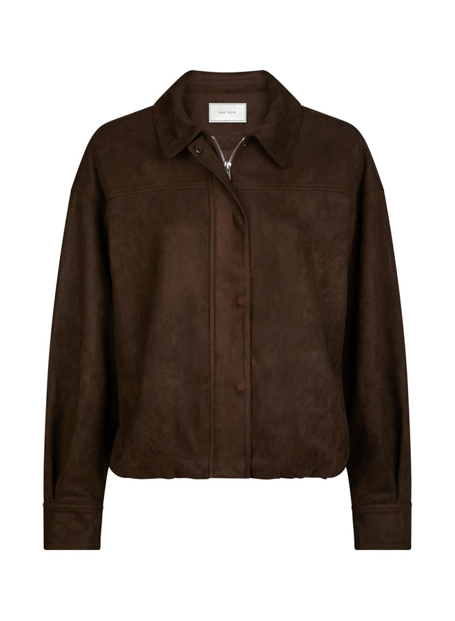 Neo Noir Rubby Faux Suede Jacket Dark Brown