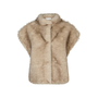 Neo Noir Kevini Faux Fur Vest Beige