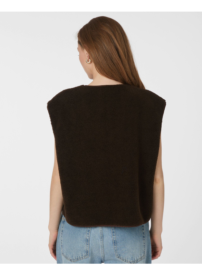Neo Noir Mariko Teddy Vest Dark Brown