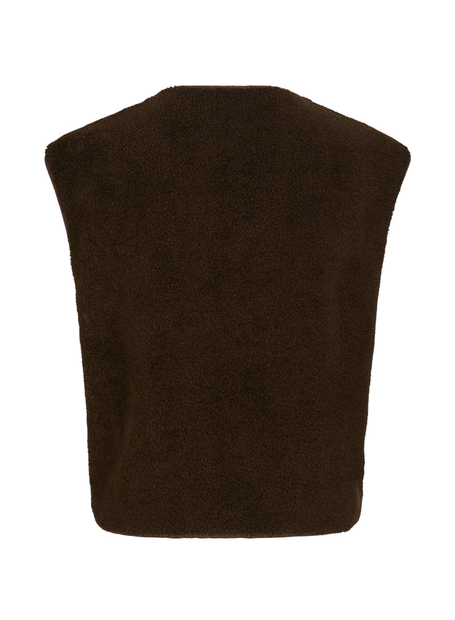 Neo Noir Mariko Teddy Vest Dark Brown