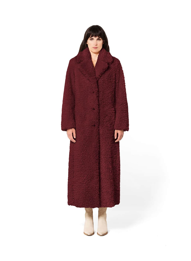 Giacomo Teddy Coat Burgundy