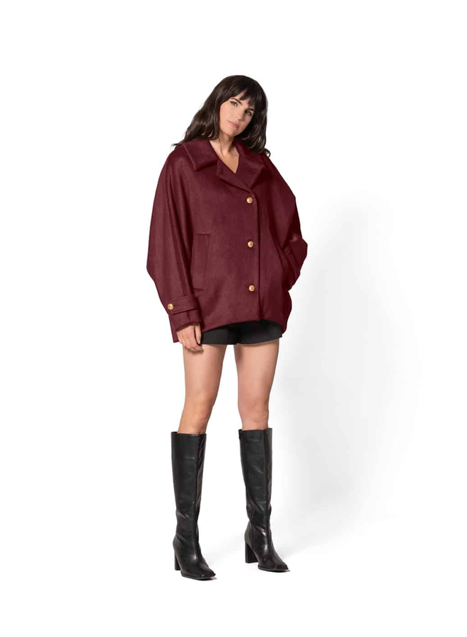 Giacomo Cape Jacket Burgundy