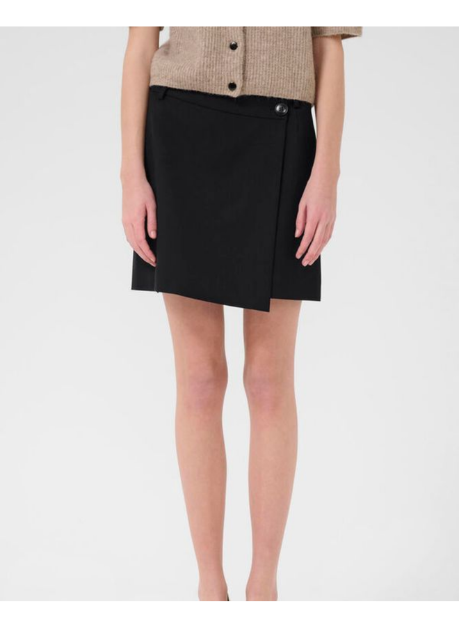 Gestuz Paula Melange MW Wrap Skirt NOOS Black