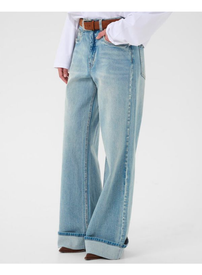Gestuz Sara HW Wide Jeans Washed Blue