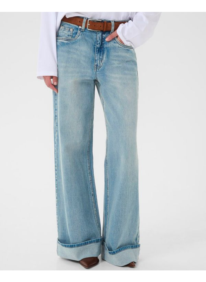 Gestuz Sara HW Wide Jeans Washed Blue
