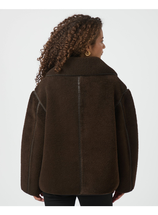 Neo Noir Edmund Teddy Jacket Dark Brown