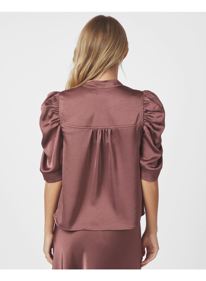 Neo Noir Roella Heavy Sateen Blouse Dark Rose