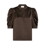 Neo Noir Roella Heavy Sateen Blouse Dark Brown