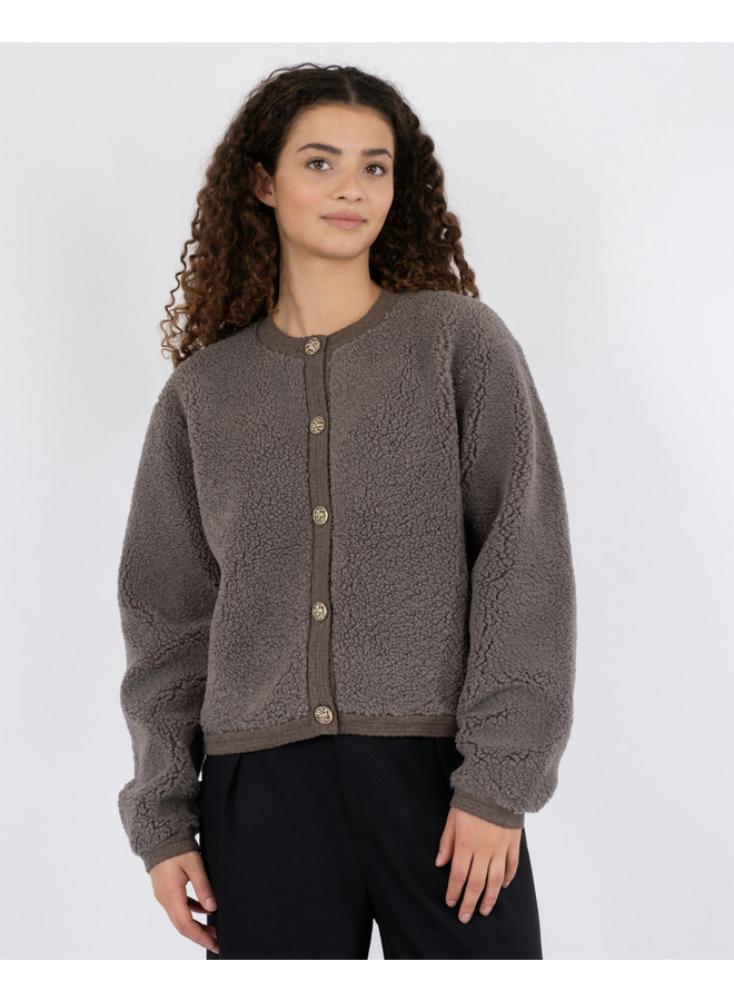 Neo Noir Limo Fluffy Knit Cardigan Iron