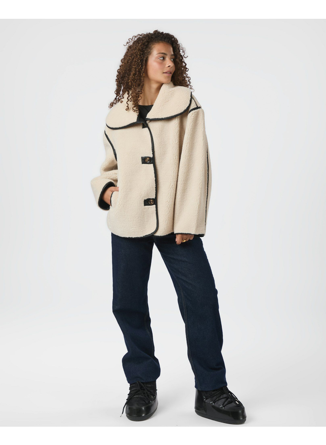 Neo Noir Edmund Teddy Jacket Ivory