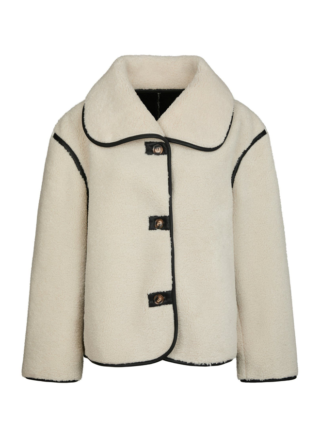 Neo Noir Edmund Teddy Jacket Ivory