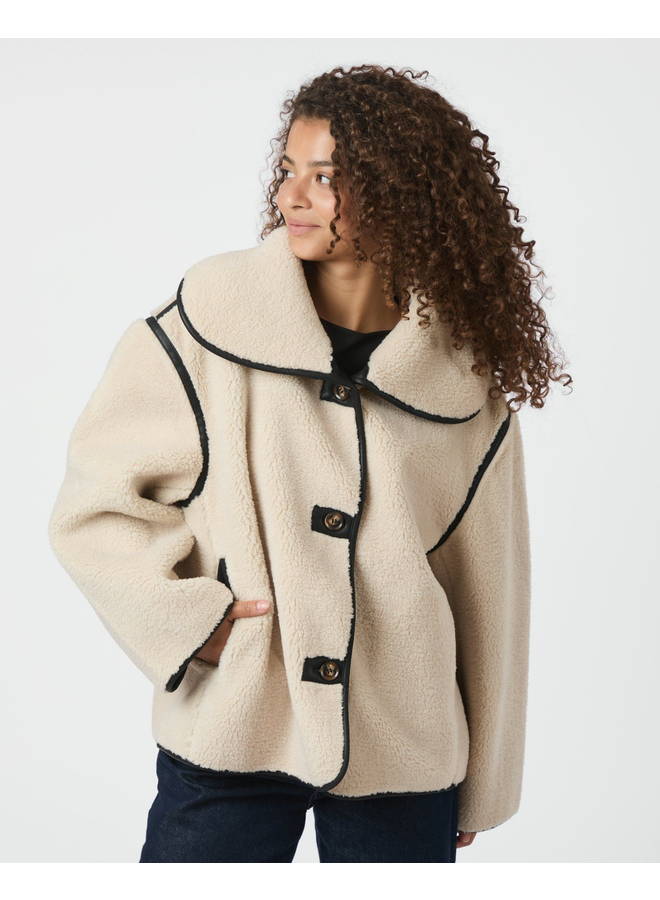 Neo Noir Edmund Teddy Jacket Ivory