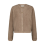 Neo Noir Limo Fluffy Knit Cardigan Dark Sand