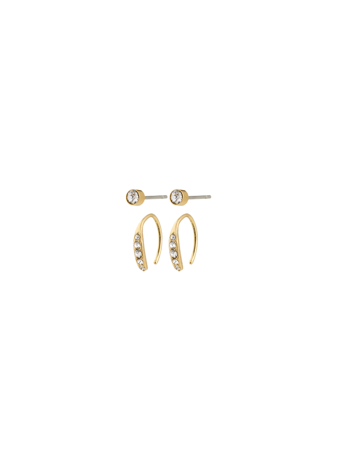 Pilgrim GIONNI earrings 2-in-1 set, gold-plated
