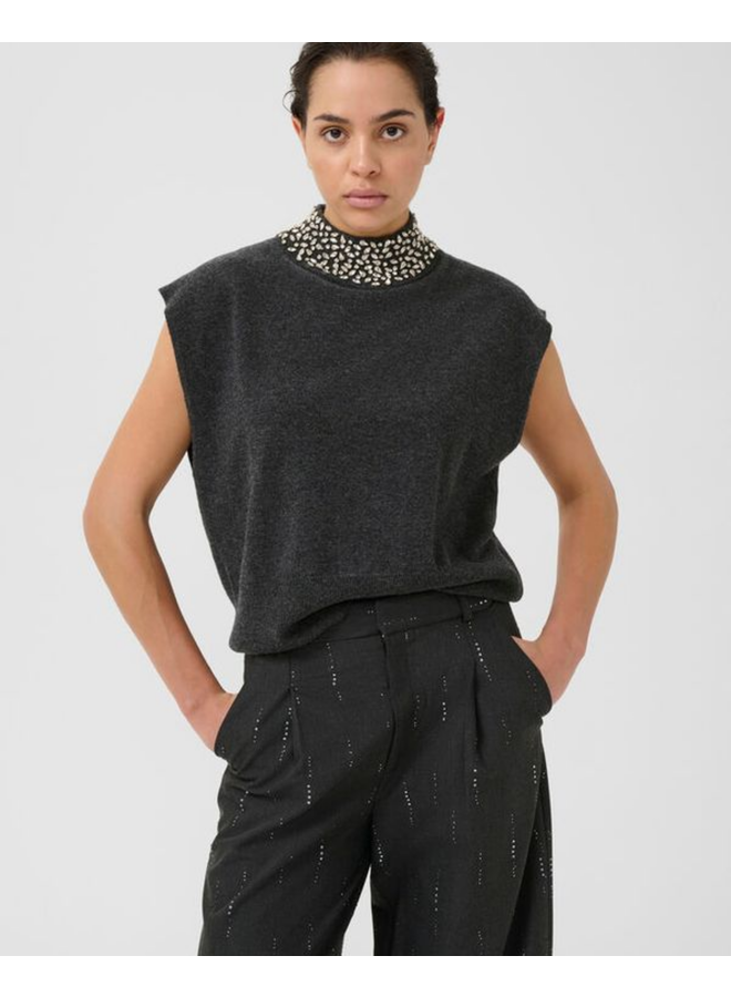 Gestuz Manzi Deco Waistcoat Deep Graphite