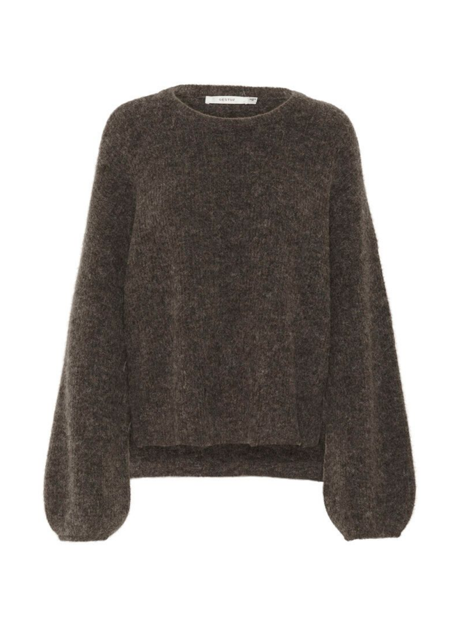Gestuz Alpha Slit Pullover NOOS Chestnut Melange