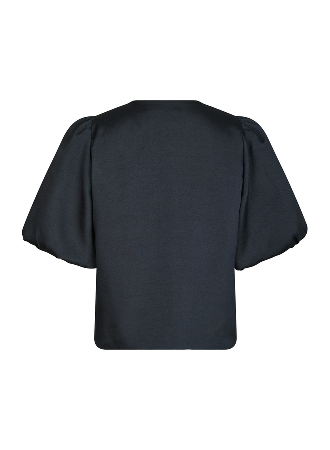 Neo Noir Aisa Dull Satin Blouse Navy