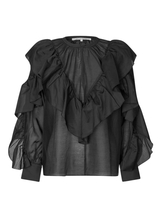 Second Female Fria Frill Blouse Black