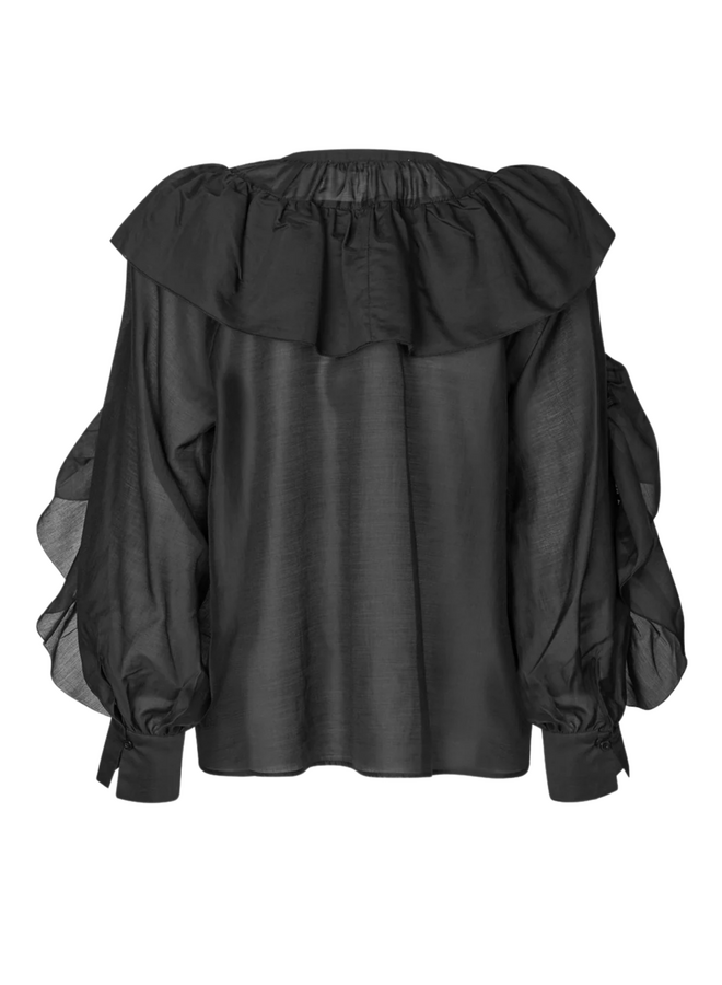 Second Female Fria Frill Blouse Black