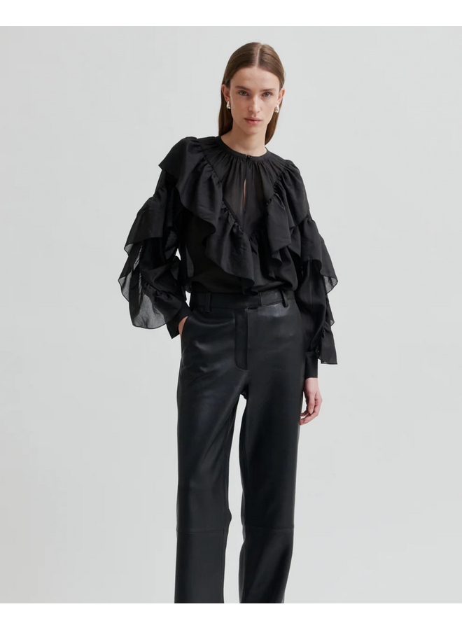 Second Female Fria Frill Blouse Black