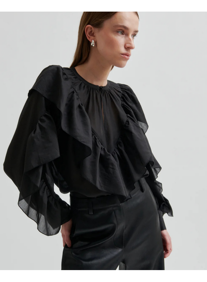 Second Female Fria Frill Blouse Black