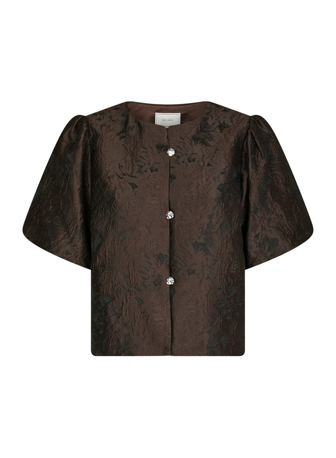 Neo Noir Aisa Brocade Blouse Dark Brown
