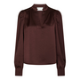 Neo Noir Rosslyn Heavy Sateen Blouse Burgundy