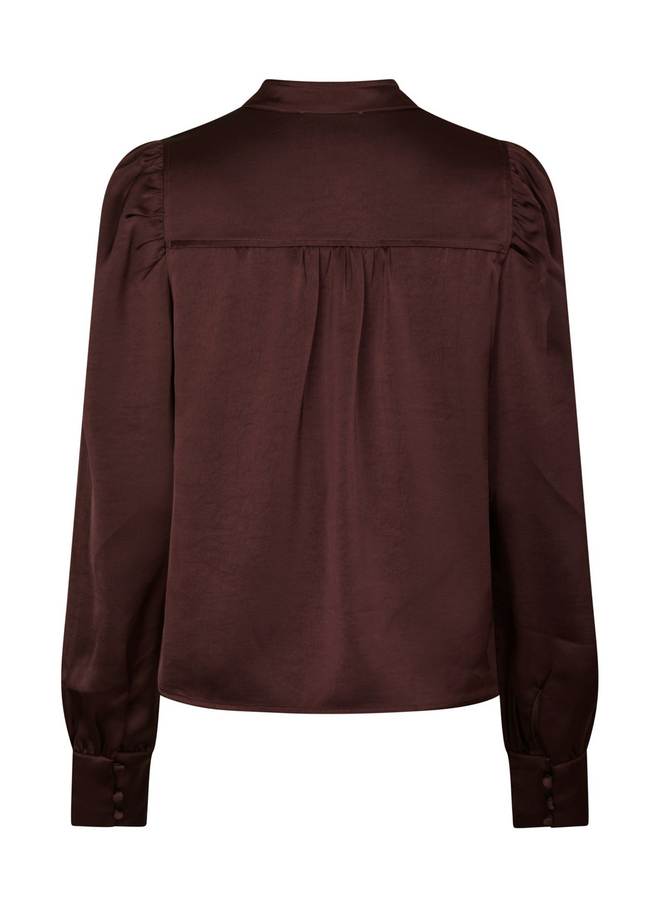 Neo Noir Rosslyn Heavy Sateen Blouse Burgundy