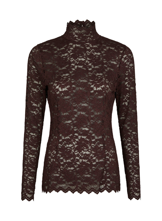 Neo Noir Liza Laceflower Blouse Burgundy