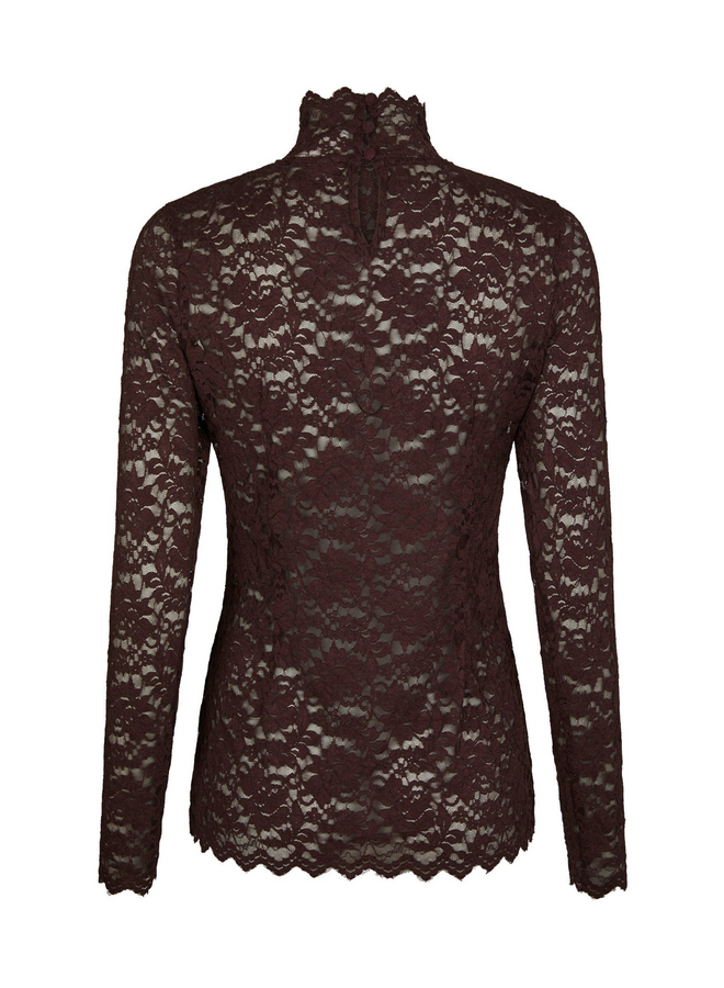 Neo Noir Liza Laceflower Blouse Burgundy