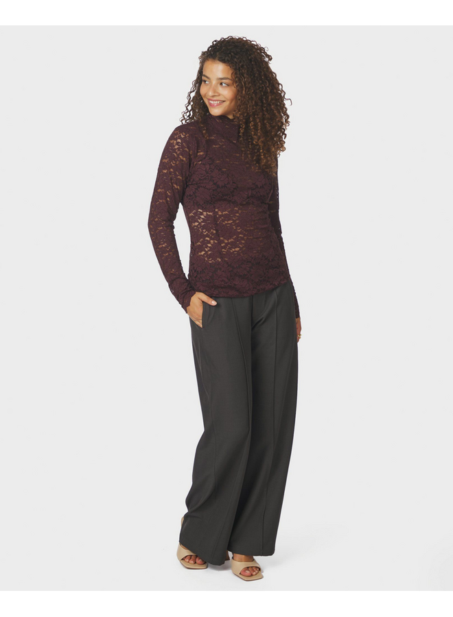 Neo Noir Liza Laceflower Blouse Burgundy