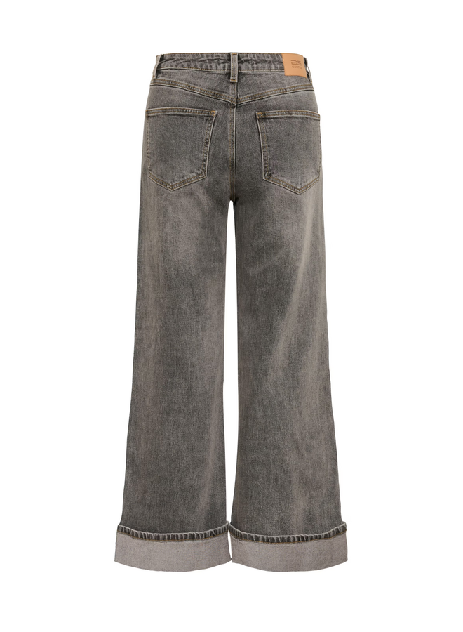Gestuz Sara HW Wide Jeans Washed Light Grey