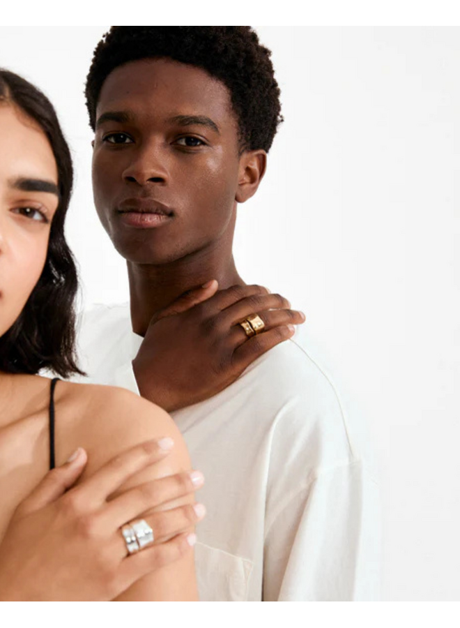 Pilgrim EMBER rings 2-in-1 set, gold-plated