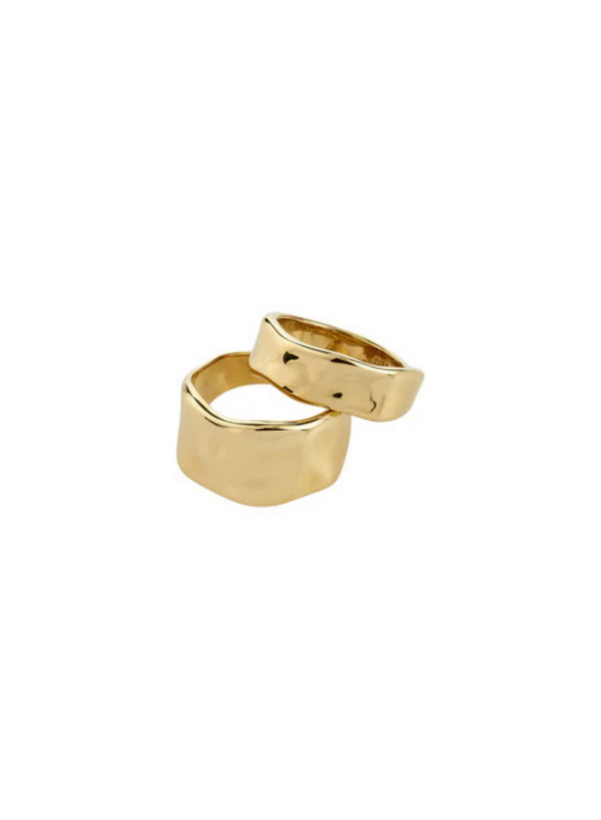 Pilgrim EMBER rings 2-in-1 set, gold-plated